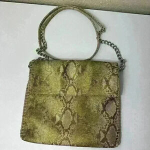 Chico’s Faux Leather Crossbody / Shoulder Bag Purse Snakeskin Chain